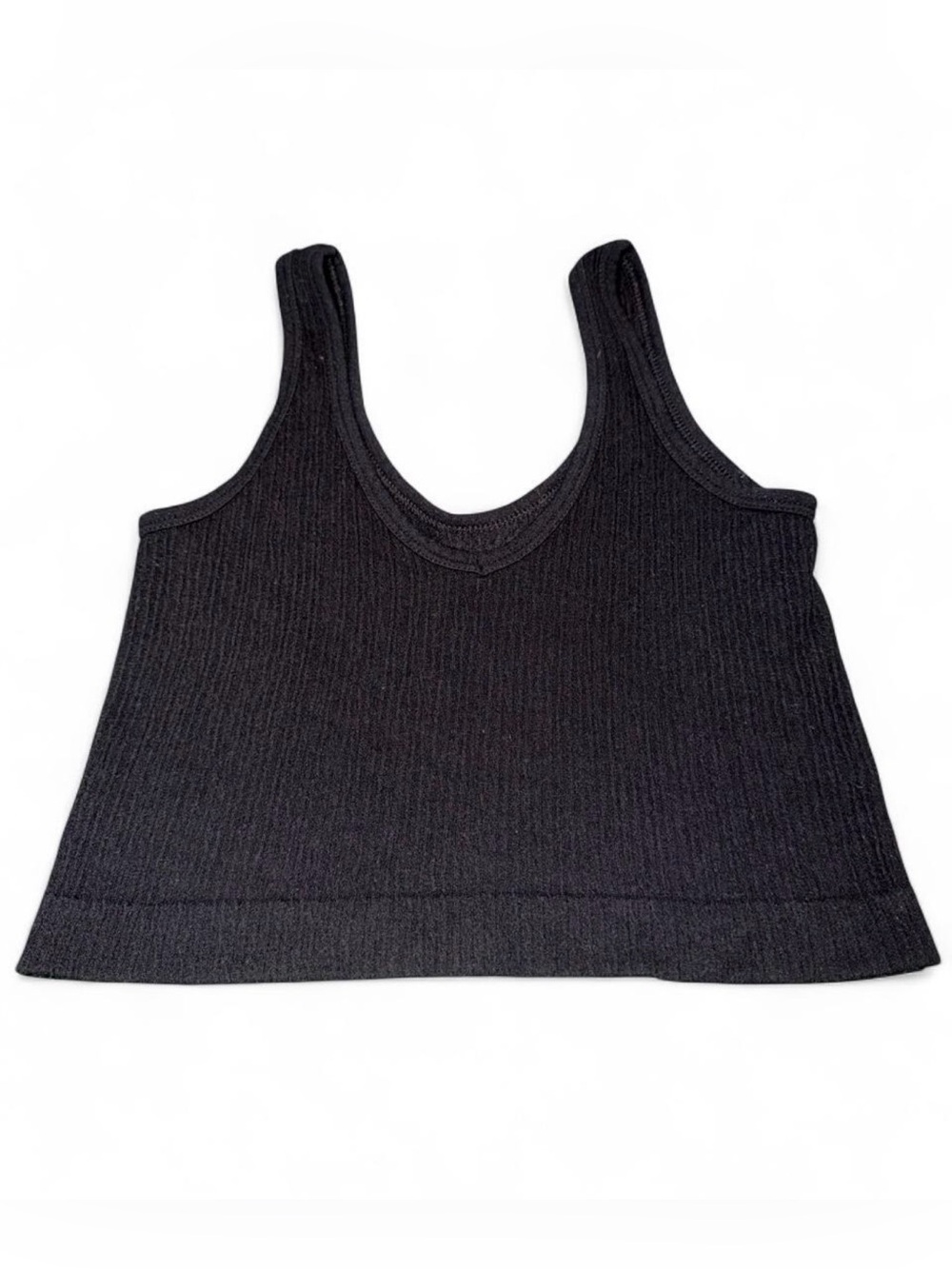 Urban Outfitters Black Ribbed Crop Tank